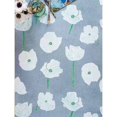 Floral Non-Pasted Matte Wallpaper Roll by Jessica Hollander — White,Gray