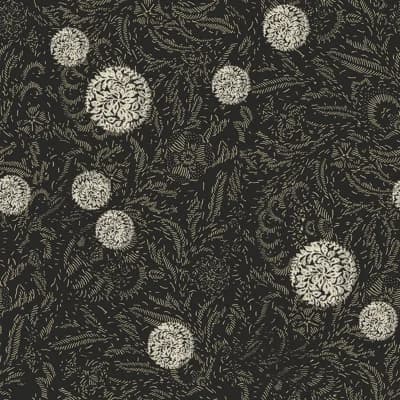 Yuki Osada Floral Non-Pasted Satin Wallpaper Double Roll — Charcoal