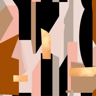 The Art of Abstract Non-Pasted Matte Wallpaper Roll — Pink,Brown,Black,Gold