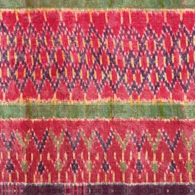 World of Fabrics Ikat Non-Pasted Matte Wallpaper Roll — Red,Green,Yellow