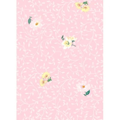 Yuki Osada Floral Non-Pasted Satin Wallpaper Roll by Soicher Marin Studio — Pink