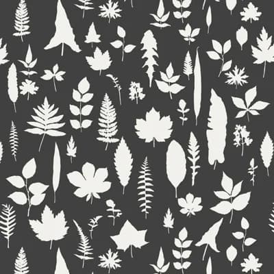 Leaves Wallpaper — Black,White