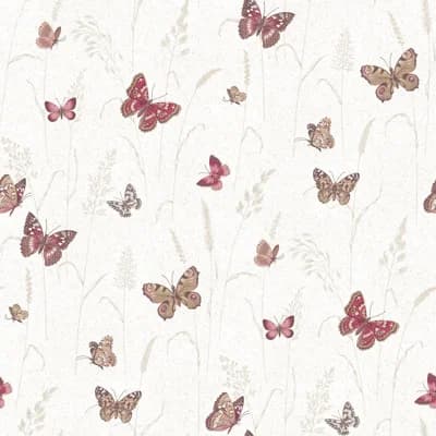 Kitchen Recipes Butterfly 32.8' L x 21" W Smooth Wallpaper Roll — Red,Beige