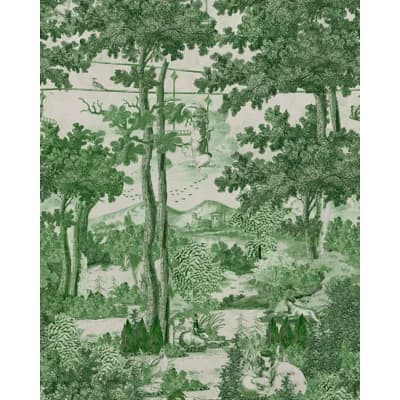 TOILE DU CARPATHIANS Ruby Wallpaper — Green,Taupe