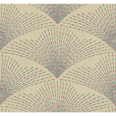 Antonina Vella Kashmir Abstract Non-Pasted Metallic Wallpaper Double Roll — Teal,Purple