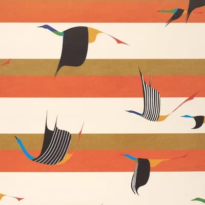 Schumacher X Peg Norriss Flying West Wallpaper — Orange