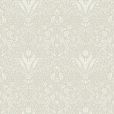 Floral Wallpaper Double Roll — Beige,Off-White