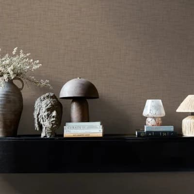 Weathered Linen Stone Wallpaper — Brown