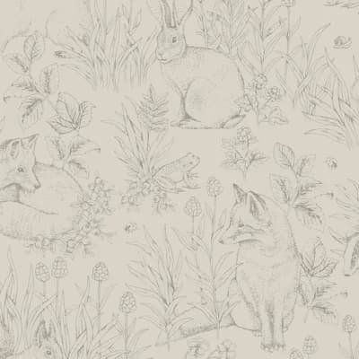 Boråstapeter Forest Friends Wallpaper — Gray