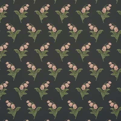 Lily Of The Valley Wallpaper — Navy Blue