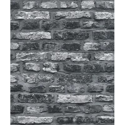 Bricks and More Collection Brickshire Residents Wallpaper Roll — Black