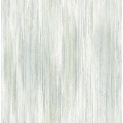 Elysian Sky Blue Ikat Wallpaper — Green