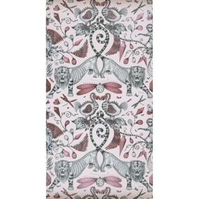 Extinct 5.5' L x 20.5" W Textured Wallpaper Roll — Pink