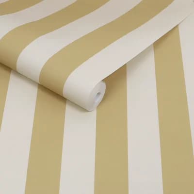 Martha Stewart Classic Stripe Antique Gold Wallpaper — Gold
