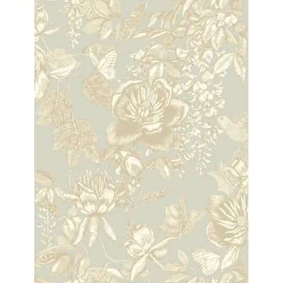 Tivoli Floral Non-Pasted Wallpaper Roll — Old Olive