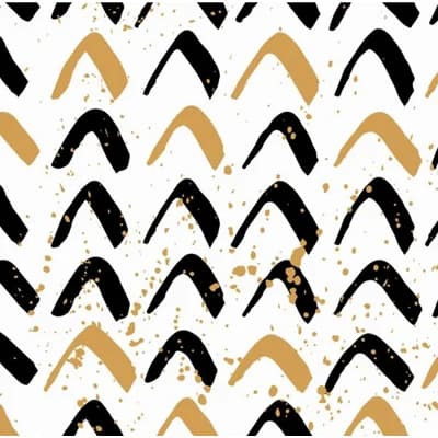Roof Tops Chevron Fabric Peel & Stick Matte Wallpaper Roll by Jamie Graney — Gold