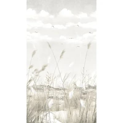 Orom II Collection Sandy Beach 62.5-inches wide x 9.18-feet high 3-panel Wall Mural — Beige