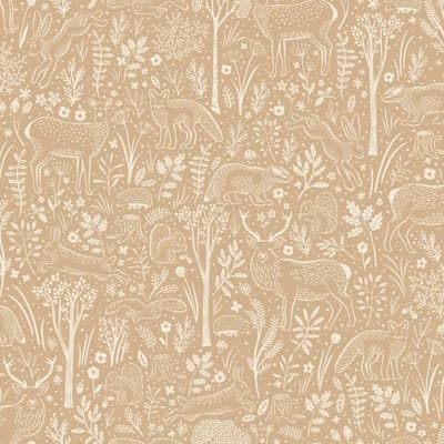 Little Dreamers Collection Forest Creatures Wallpaper Roll — Brown