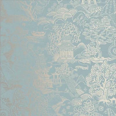 Basuto Non-Pasted Metallic Wallpaper Double Roll — Duck Egg