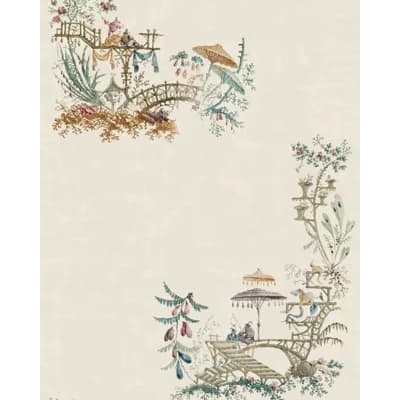 The Transylvanian Manor Toile Non-Pasted Matte Wallpaper Roll — Taupe,Brown,Green