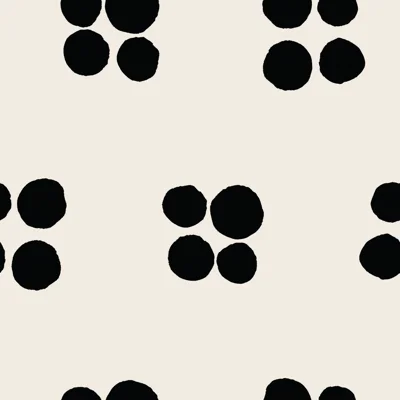 Spot Quad 33' L x 20.5" W  Wallpaper Roll — Black,Tan