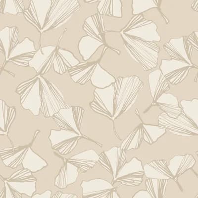 Ginko II 33' L x 20.5" W  Wallpaper Roll — Tan
