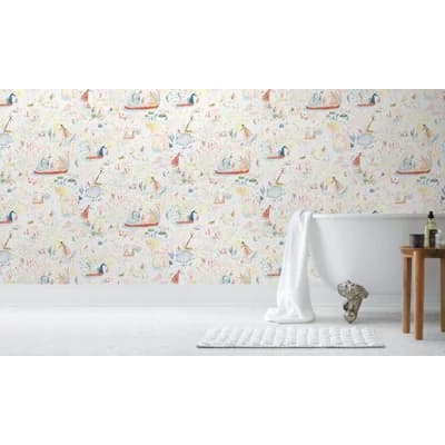 Garden in the Sea Wallpaper | White / Pre-pasted / Roll - 24" x 30' — White