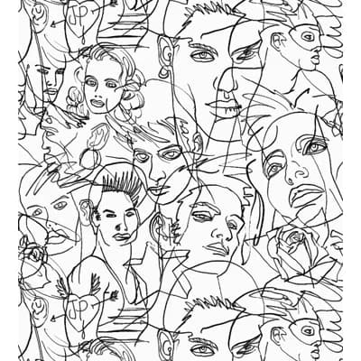 Voyages Voyages Non-Pasted Matte Wallpaper Double Roll — Black;White