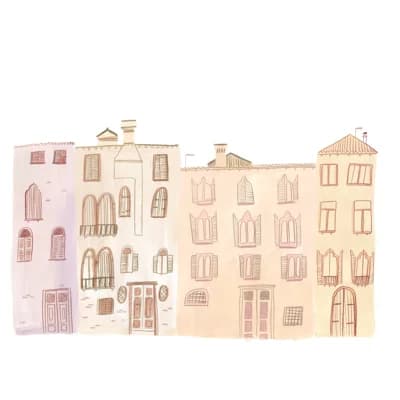 Matte Wall Mural — Beige;Pink