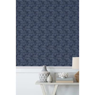 Tommy Bahama Shadow Palms Peel And Stick Wallpaper Roll — Indigo