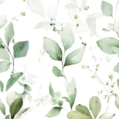 Orom II Collection All-over Leaf 62.5-inches wide x 9.18-feet high 3-panel Wall Mural — Green
