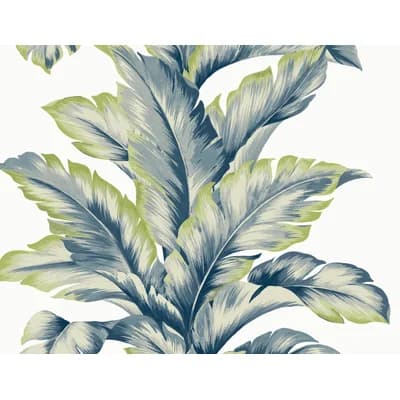 Floral Vinyl Non-Pasted Matte Wallpaper Roll — Luana Blue