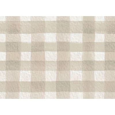 Gingham Matte Wallpaper by Candice Gray — White;Beige