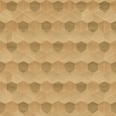Loom Geometric Grass Cloth Non-Pasted Wallpaper Roll — Metallic
