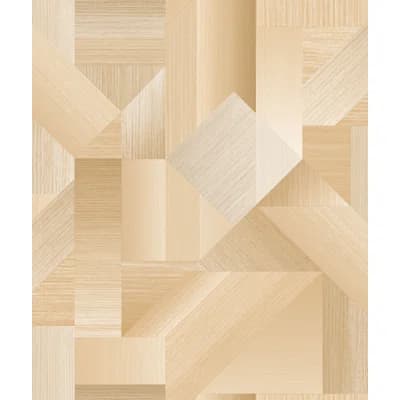 TexStyle Geometric Shape Shifter Design 33' L x 21" W Metallic/Satin Wallpaper Roll — Gold
