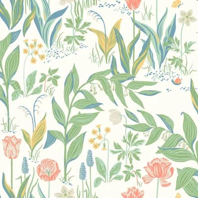 Boråstapeter Spring Garden Wallpaper — Ivory,Multi
