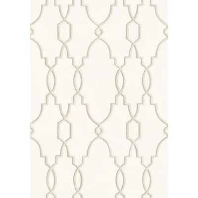 Parterre Geometric Non-Pasted Wallpaper Roll — Stone