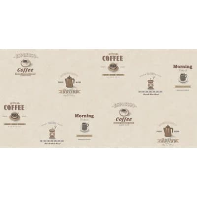 Kitchen Recipes Coffee Motif 32.8' L x 21" W Smooth Wallpaper Roll — Brown