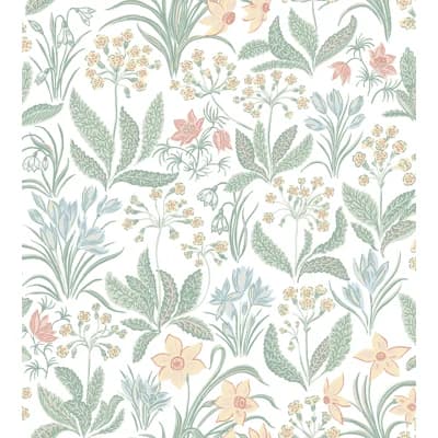 Huset I Solen Floral Matte Wallpaper Roll by Carl and Karin Larsson — Spring Green