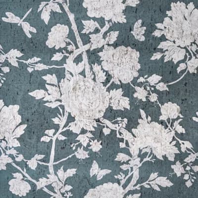 Les Pivoines 33' L x 35" W Wallpaper Roll — Teal