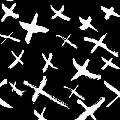X Marks the Spot Fabric Peel & Stick Matte Wallpaper Roll by Jamie Graney — White,Black
