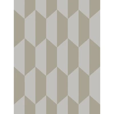 Tile Geometric Non-Pasted Wallpaper Roll — Gray,Silver