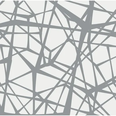 Web Geometric Fabric Peel & Stick Matte Wallpaper Roll by Jamie Graney — Gray,Light Gray