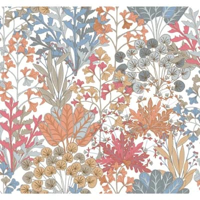 Floral Non-Pasted Matte Wallpaper Roll — Coral