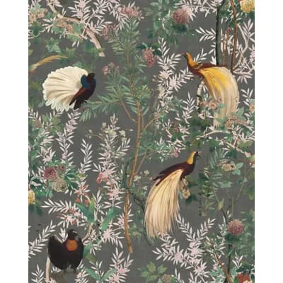 The Transylvanian Manor Floral Non-Pasted Matte Wallpaper Roll — Green,Gray,Pink,Red