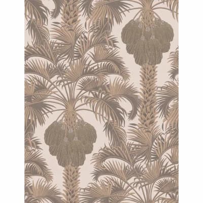 Hollywood Palm Floral Non-Pasted Metallic Wallpaper Roll — Rose Gold