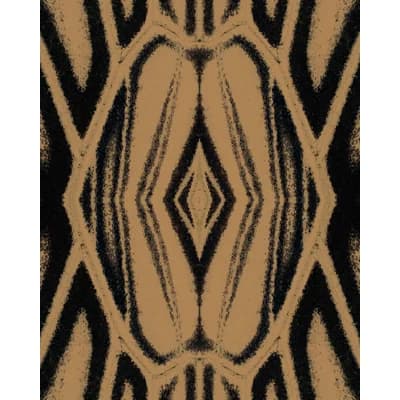 Origins Ikat Non-Pasted Matte Wallpaper Roll — Black,Brown,Taupe