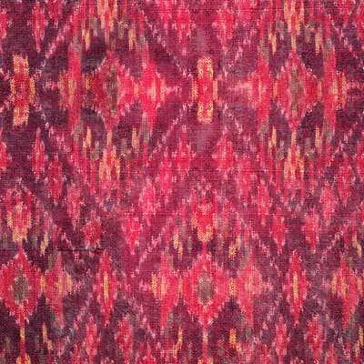 World of Fabrics Ikat Non-Pasted Matte Wallpaper Roll — Red,Burgundy,Yellow