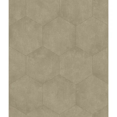 Mineral Geometric Non-Pasted Wallpaper Roll — Linen