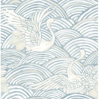 Navarres Stripe Faux Linen Wallpaper — Blue